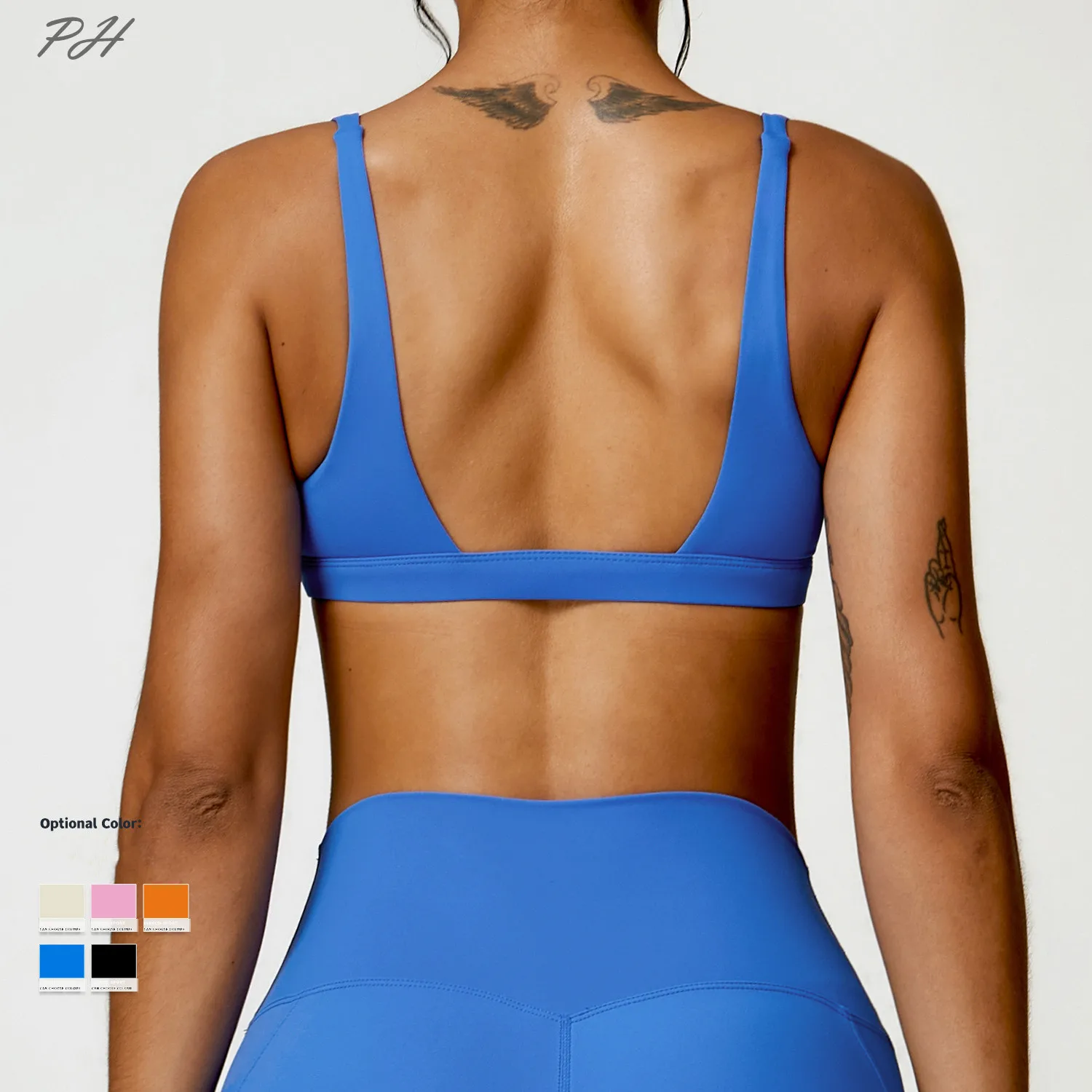 Women Quick Dry Yoga Fitness Set Gym Clothes Sportswear Tracksuit Fitness Set French triangle Sport Bra Gym Leggings With Pocket