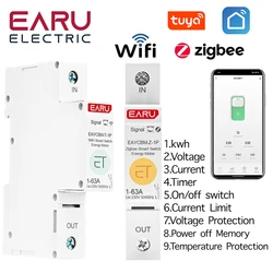 1P TUYA APP Zigbee WIFI Smart Energy Power Consumption kWh Meter Circuit Breaker Time Relay Switch Voltage Protection