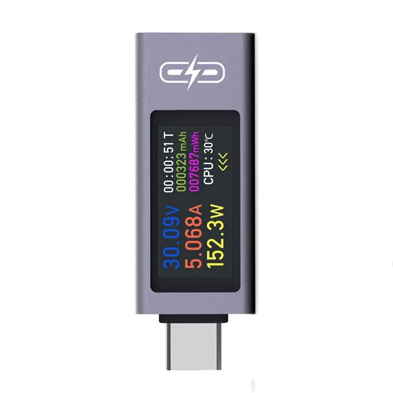 AB42-UT02C Type-C Tester 4V-30V 12A Digital Voltage Current Meter Capacity Fast Charge Detection Tool