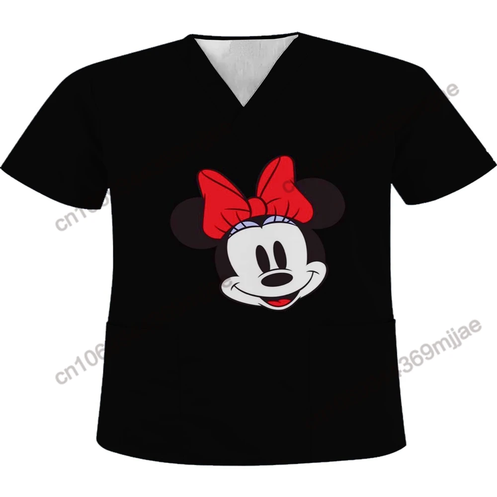 Disney Summer T-shirts for Women V-neck Pocket Women's T-shirts Woman Free Shipping Offer T-shirt 2023 Sexy Tops Tees Clothing