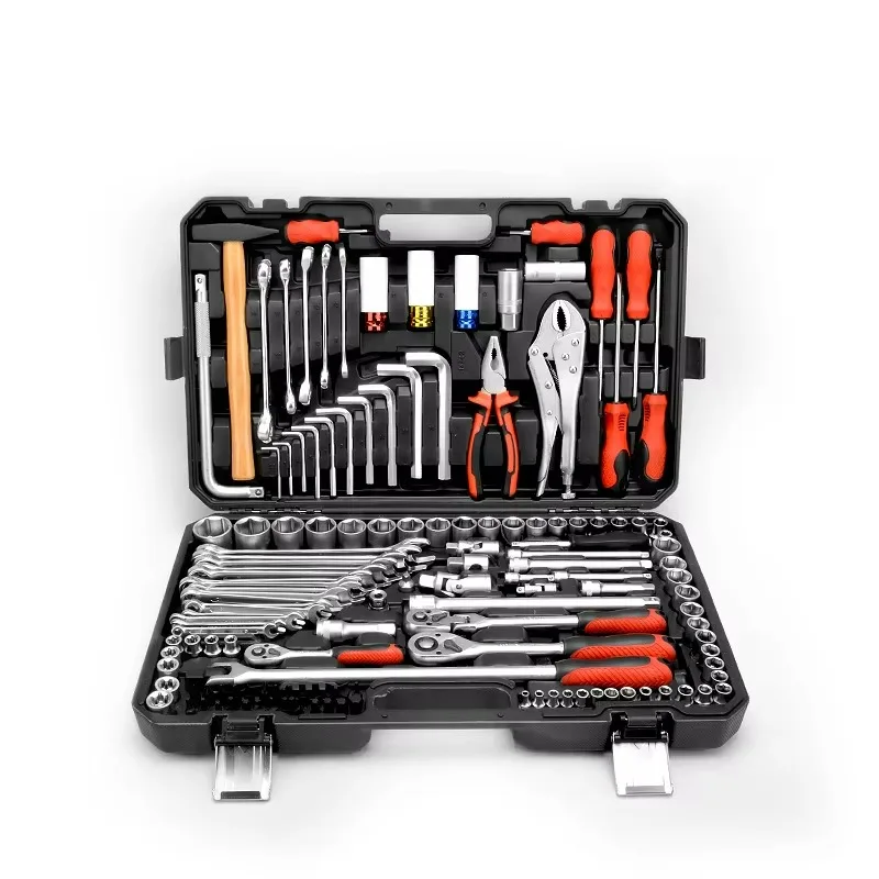 87/131/140pcs OEM Multi-Functional 72-Tooth Ratchet Wrench Screwdriver Combination Set Chrome-Plated Carbon Steel Hard Case Auto