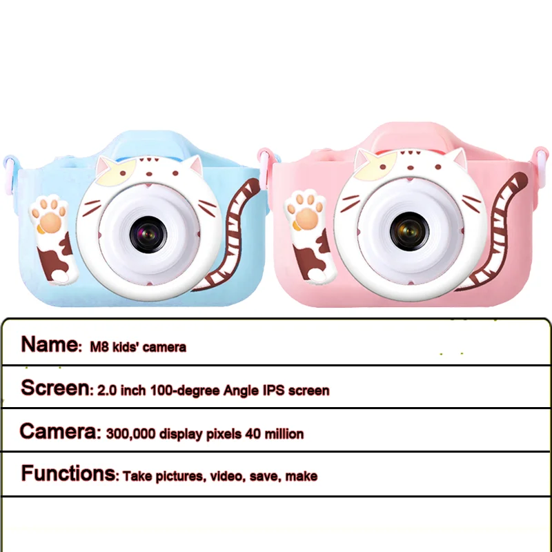 Mini Black Cat Detective Camera Kids Camera Toys For Boys/Girls, Kids Digital Camera For Toddler With Video, with 32GB SD Card