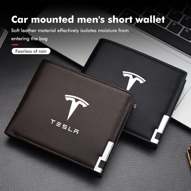 Auto Driver License Card Package Carbon Leather Wallet For Tesla Model 3 S Y X