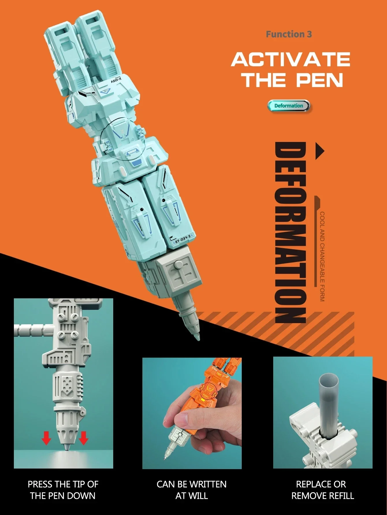 Robot Deformation Pen Stationery Gel Pen Creative Deformable Robot Kids School Office Supplies Cute Cool Gift Prize