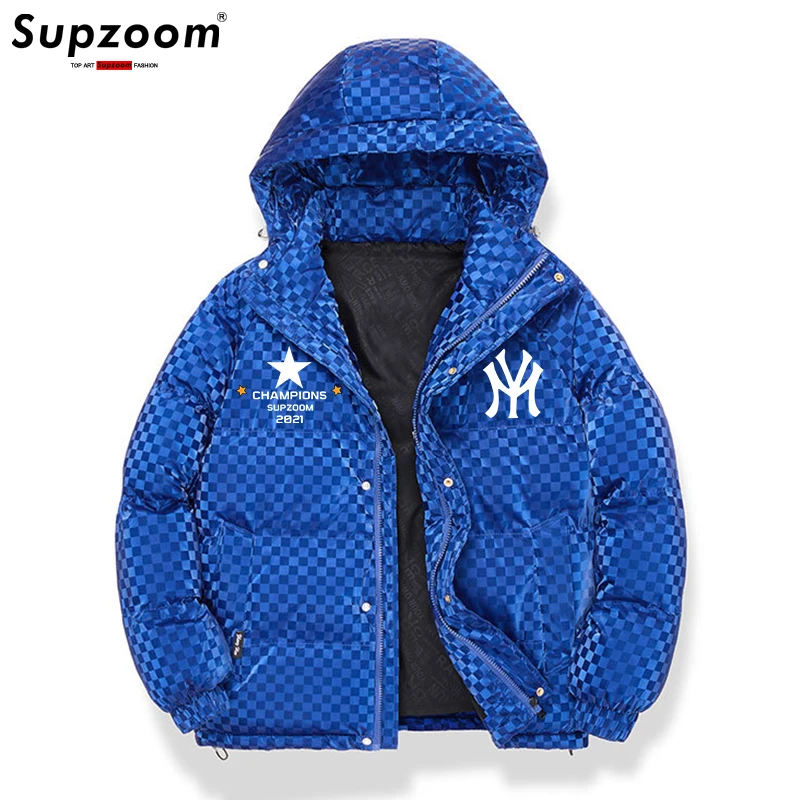 

Supzoom New Arrival Casual Print Mens Winter Trendy Hooded Bread Couple Bright Face Starry Thickened Coat Cotton-padded Jackets