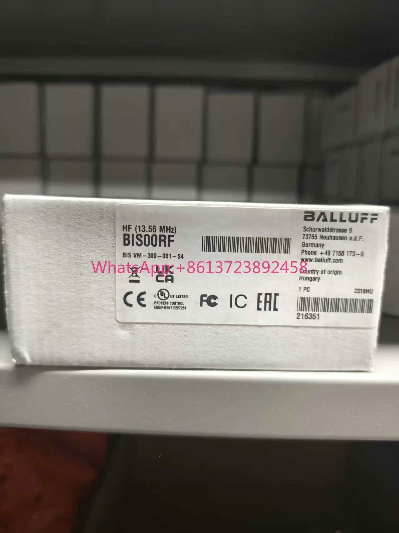 BALLUFF BIS00RF High Frequency Read/Write Head Model: BIS VM-300-001-S4 High Quality