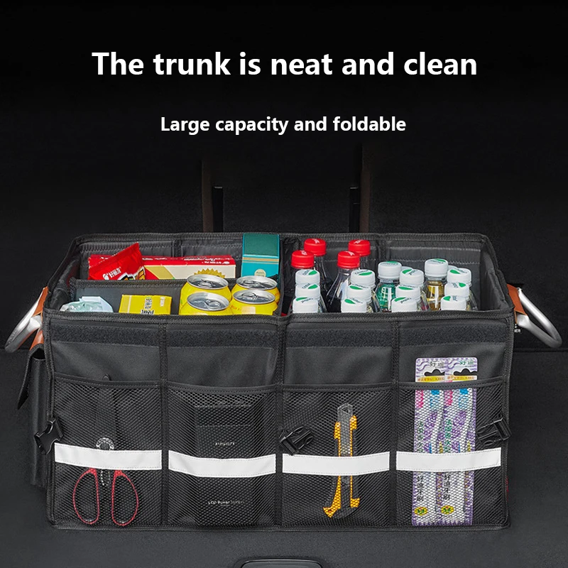 Foldable Car Trunk Storage Box - Versatile Organizer Box for Vehicle Storage Efficiently Arranges Items Auto Interior Storage