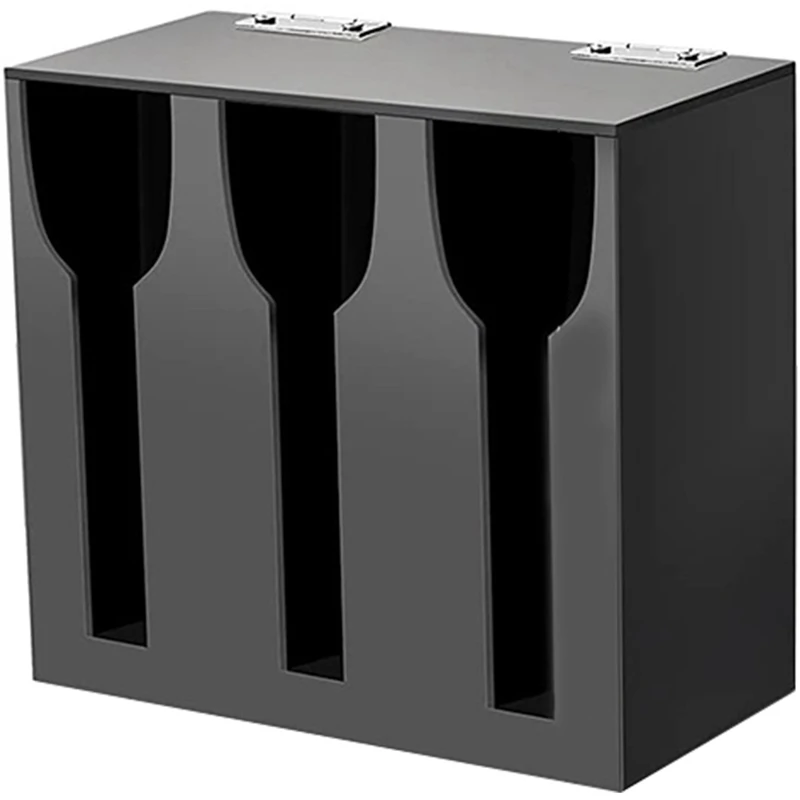 

Acrylic Utensil Dispenser Cutlery Organizer With 3 Compartment Black Silverware Holder Plastic Flatware