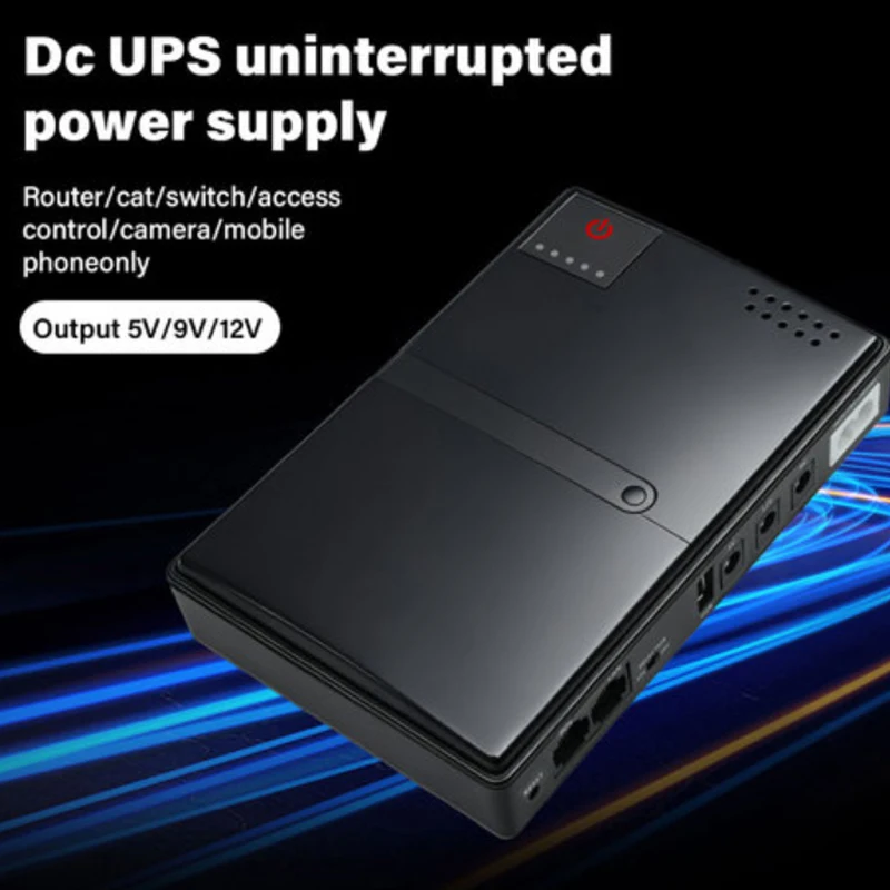 Emergency UPS 5V-24V Adjustable DC Output 0.6A-2A Charger Without 18650 Batteries Desgin for Router CCTV EU Plug AC85-265V Input