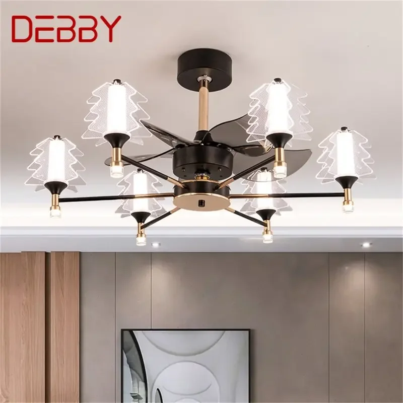 

DEBBY Postmodern Ceiling Fan with Lights Remote Control LED Lamp for Home Dining Room Decoration