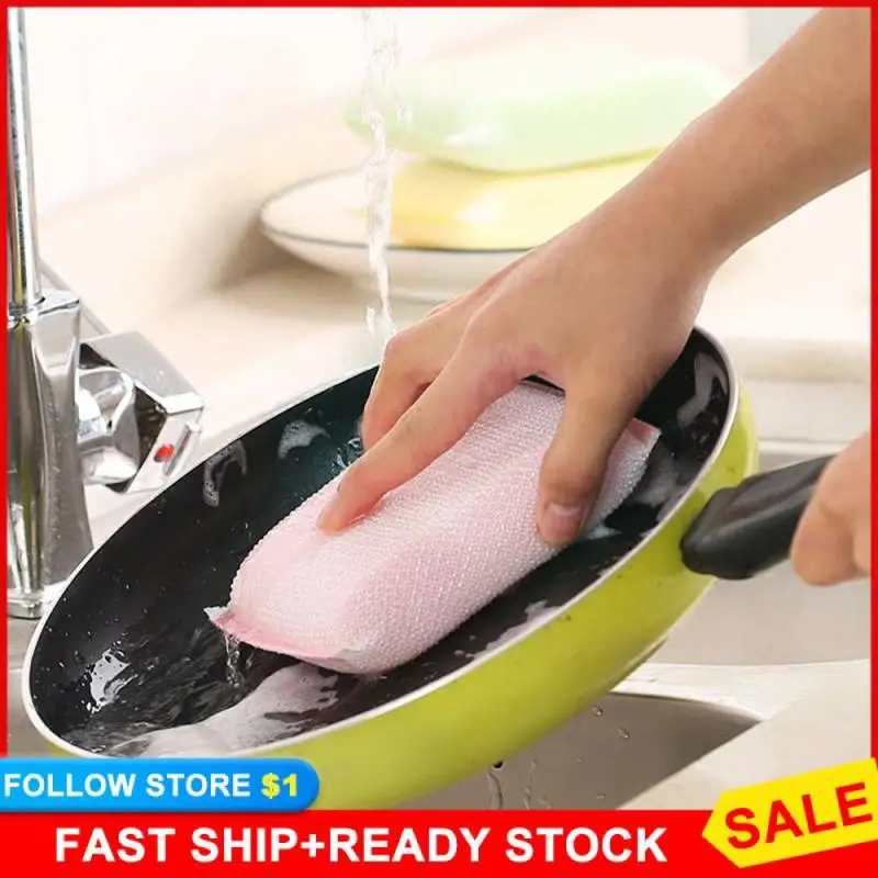 Pan Pot Dish Wash Sponges For Kitchen New Sponge Eraser Dishwashing Cloth Household Cleaning Tools Double-sided Cleaning Spongs