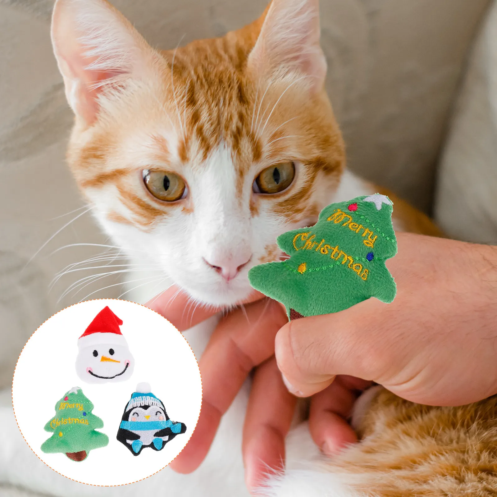 

3Pcs Holiday Pet Activity Animal Set for Feline Canine Play Safe Comfortable Companion When Owner Away Christmas
