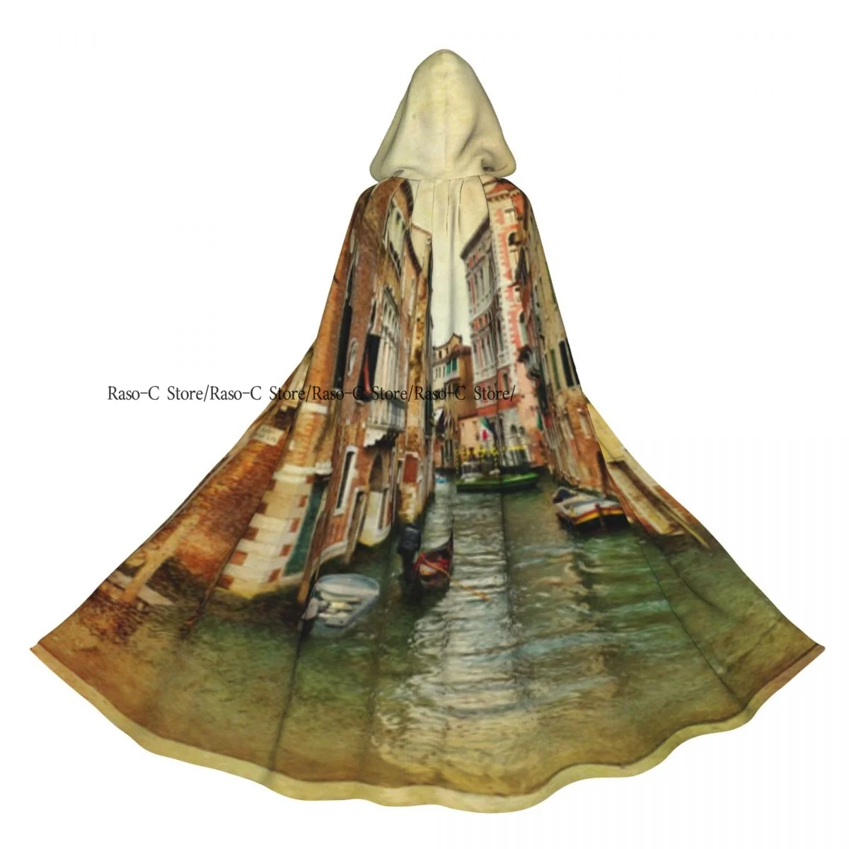 Hooded Cloak Unisex Cloak with Hood View Of Canal In Venice Italy Cloak Vampire Witch Cape Cosplay Costume