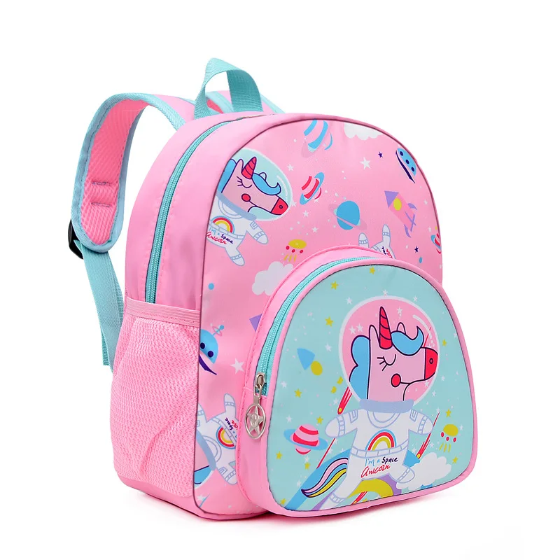 

New Fashion Children's Cartoon Lovely Unicorn Rocket Kindergarten Nylon Lightweight Backpacks for Girls and Boys Large Capacity