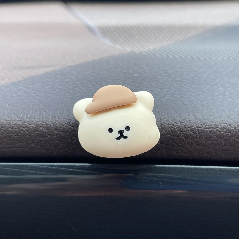 10pcs Cartoon Bear Head Flatback Resin Cabochon For Hair Bow Clips Accessories Ornament Jewelry Making Scrapbook Embellishment