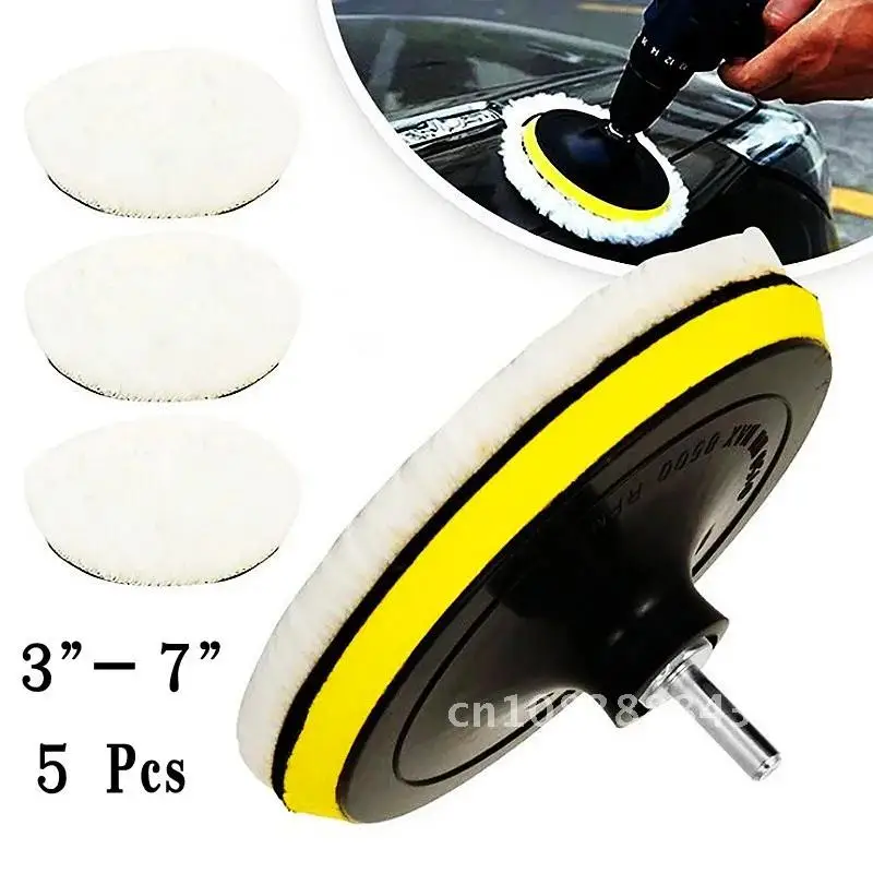 

5pcs Universal Car Polish Pad 3/4 Inch Soft Wool Machine Waxing Sponge Polisher Car Body Polishing Discs Detailing Cleaning Tool