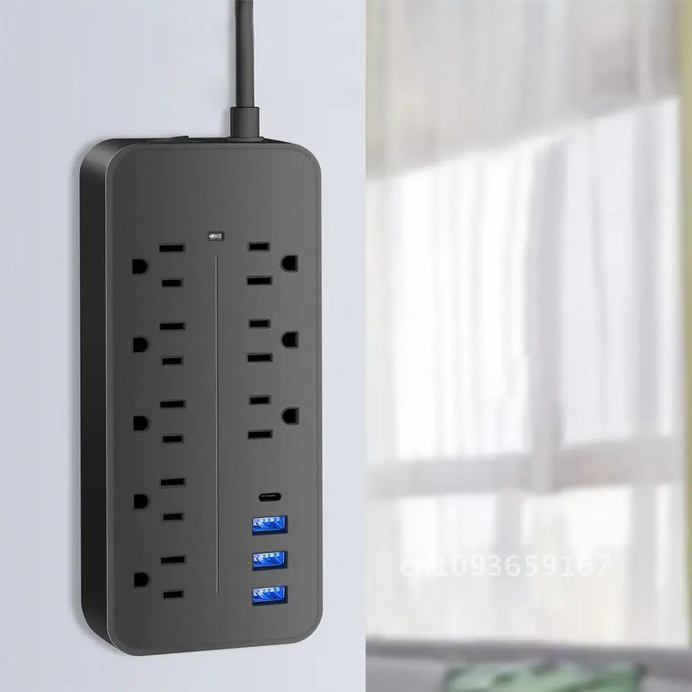 6/8 Surge Protection Plug Power AC Outlets Multi Plug Socket Tap Cable Power Extension Multi Outlet with Power Strip Smart 2000W