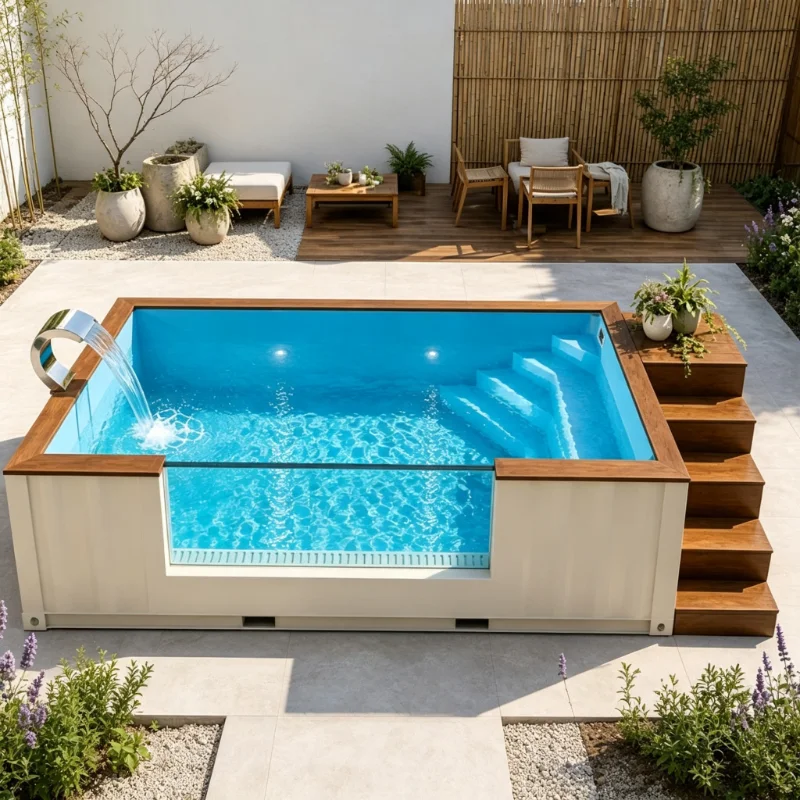 Waterproof Modern Container Swimming Pool Luxury Prefabricated Modular Above Ground Pool for Hosting