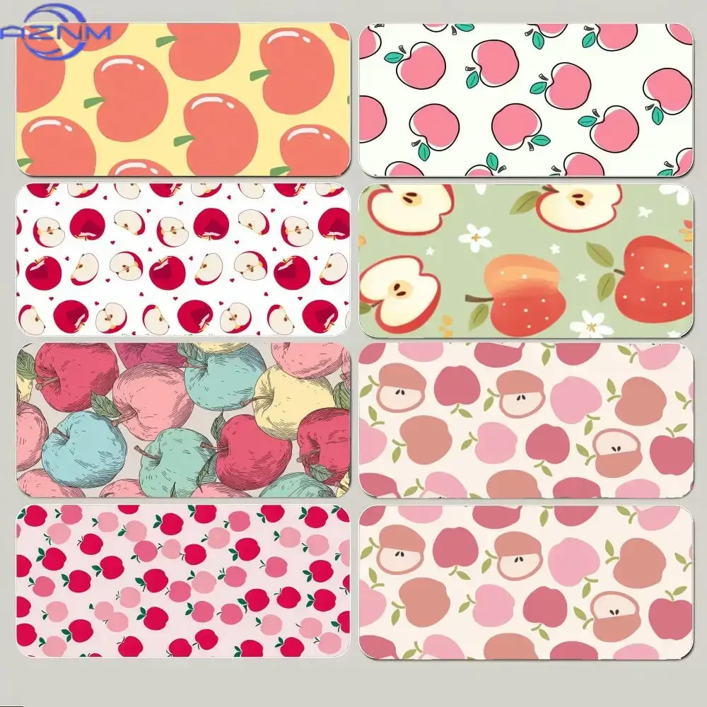 Cute Apple Fruit Pattern Mousepad Rubber Non-Slip Large Desk Mat Multiple Styles Sweet Cartoon Fruit Print Keyboard Pad for Gami