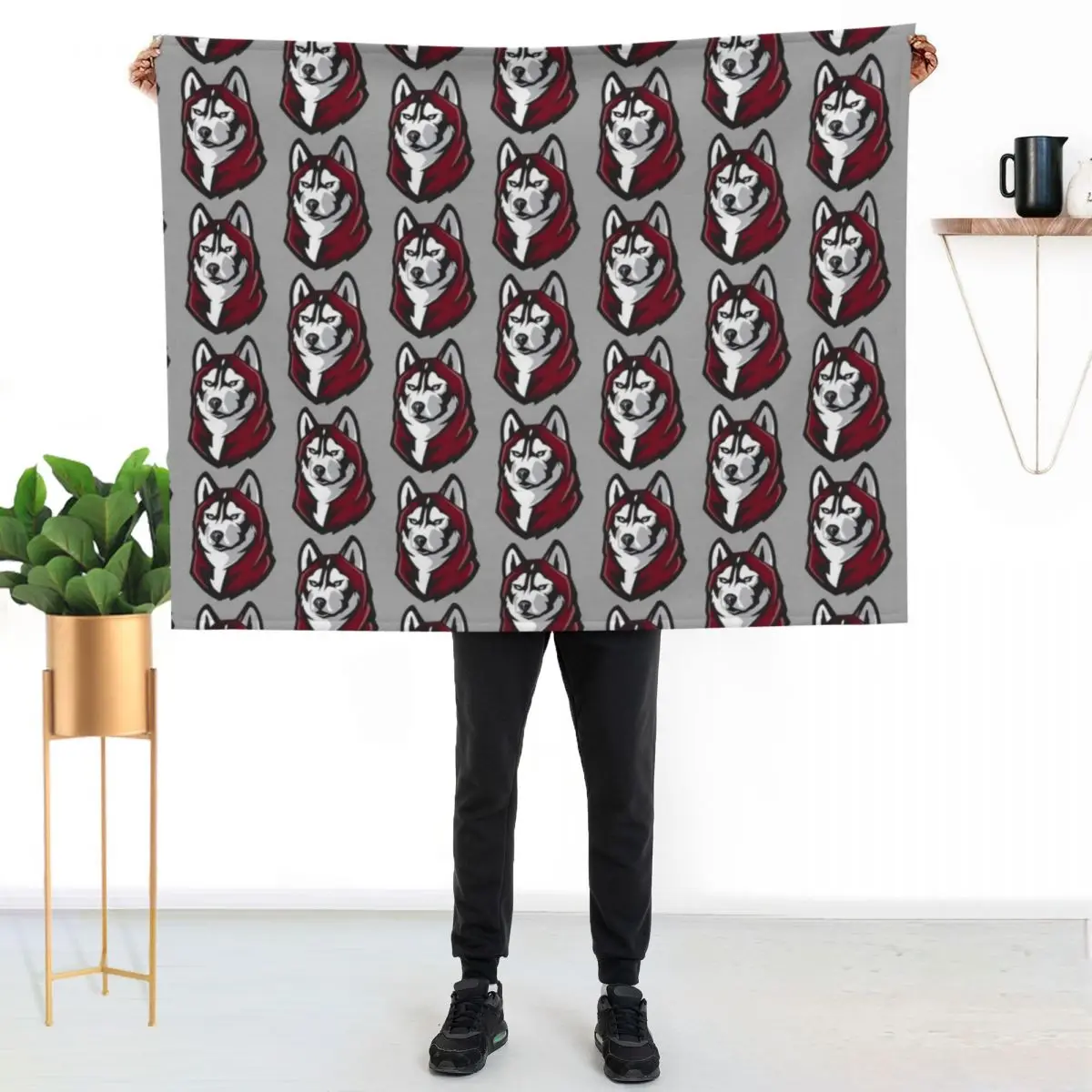 Bloomsburg Huskies Throw Blanket Beautifuls warm winter Sofa Throw christmas gifts Polar Plaid Blankets