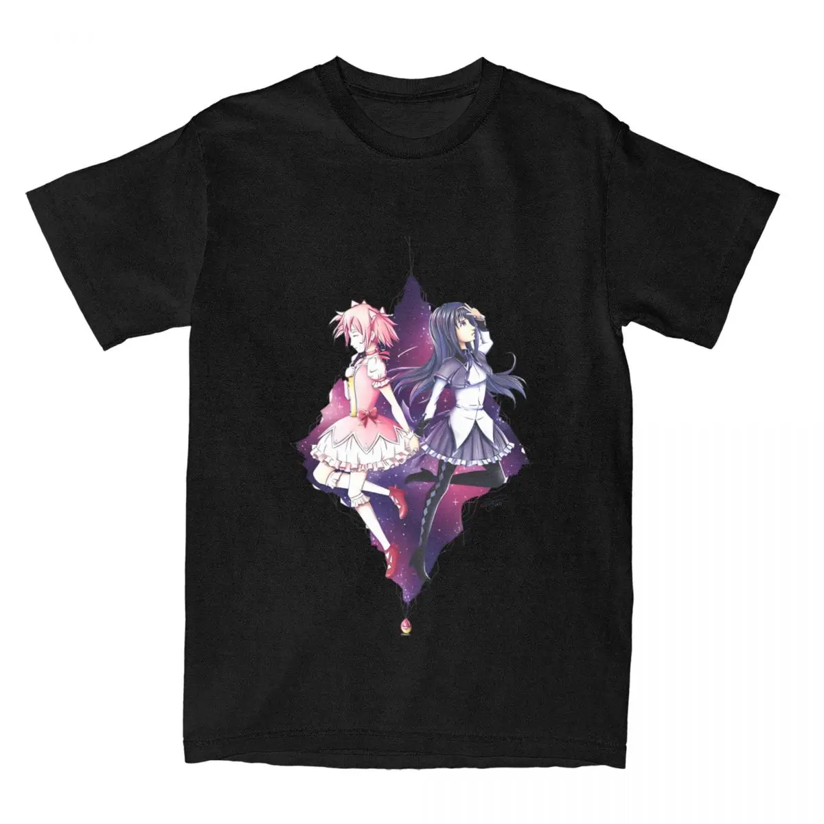 Men Women T-Shirt Madoka And Homura Puella Magi Madoka Magica Leisure Pure Cotton Tees Short Sleeve Anime T Shirt Clothing 6XL