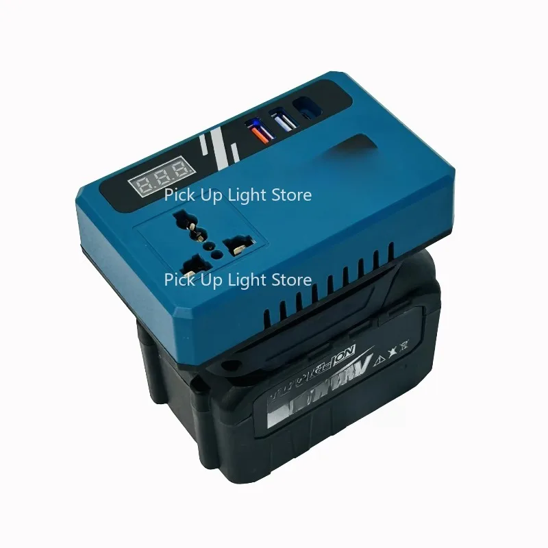

Rechargeable Power Tools Battery Intelligent Inverter 21V Convert to AC110V/220V DC12V/5V USB Portable Outdoor DC-AV Converter