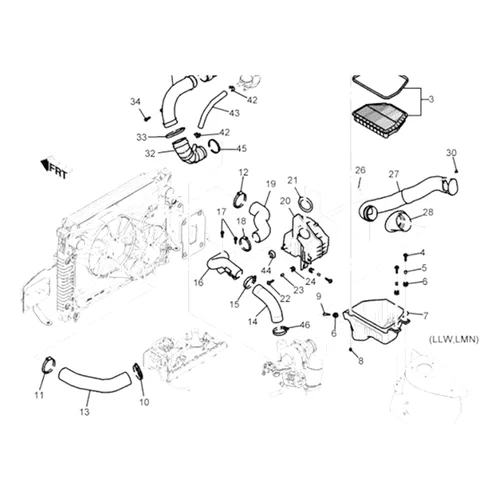 Imagen 2 del producto Manguera de admisión de aire para coche, accesorio para Holden CG Captiva 2,0 Turbo Diesel 96628983