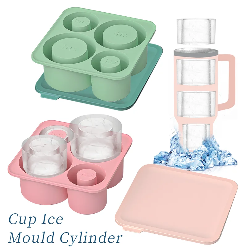 

Silicone Ice Cube Tray Ice Making Beverage Cup Maker Circle Ice Shape Silicone Molds For Making 3 Hollow Cylinder Ice Cube Molds