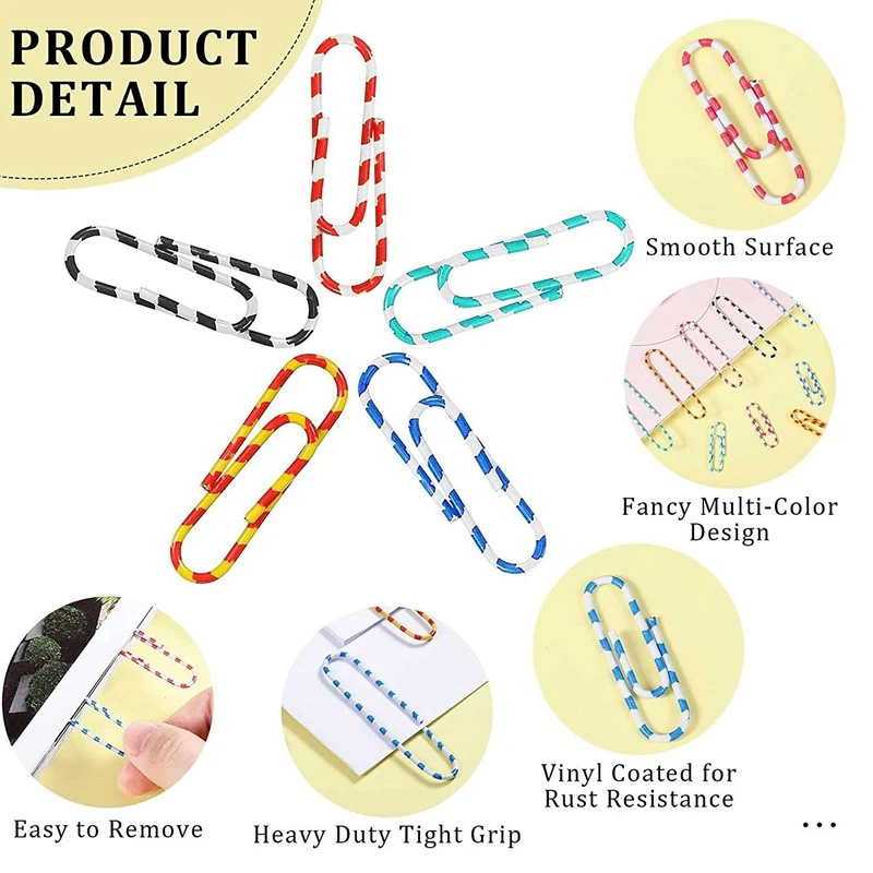 คลิปหนีบกระดาษ430ชิ้นคลิปหนีบกระดาษคลิปหนีบกระดาษสีสำหรับบ้านโรงเรียนการจัดระเบียบเอกสารสำนักงาน