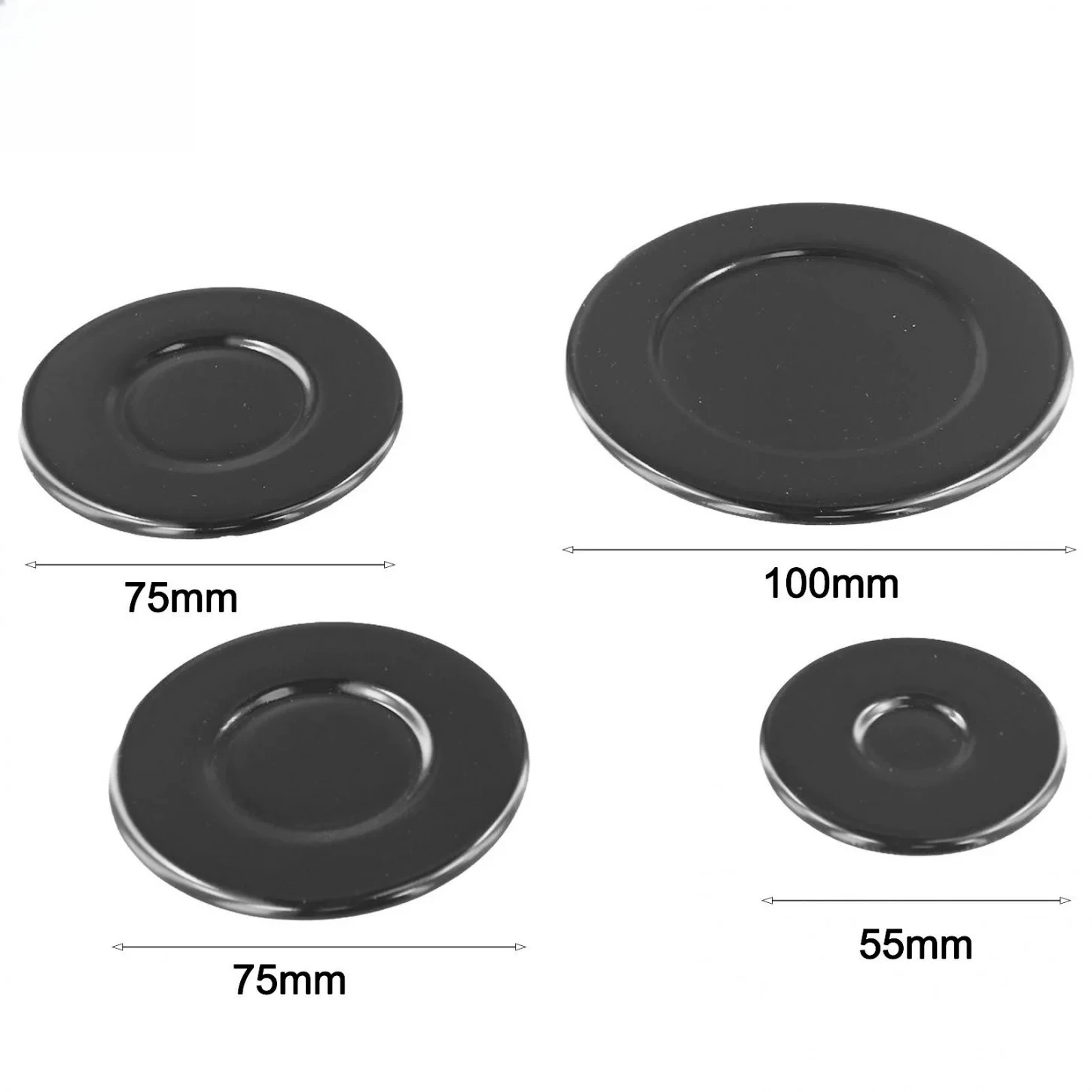 (Suitable for Shabaf) Gas Hob Burner Cap 4-piece Set with Flat and Concave Burner Cap for Furnace Head