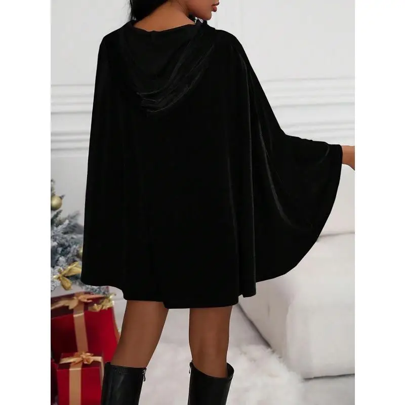 Or – cape de spectacle à capuche ceinturée Bla Red, Costume de scène Faion pour femmes, monocouche, vêtements d'extérieur légers