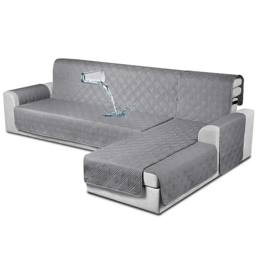 

100 Waterproof Sectional Couch Covers L Shaped Sofa Covers 3pcs Chaise Lounge Cover for Pet Kids, Reversible Couch Covers for Se