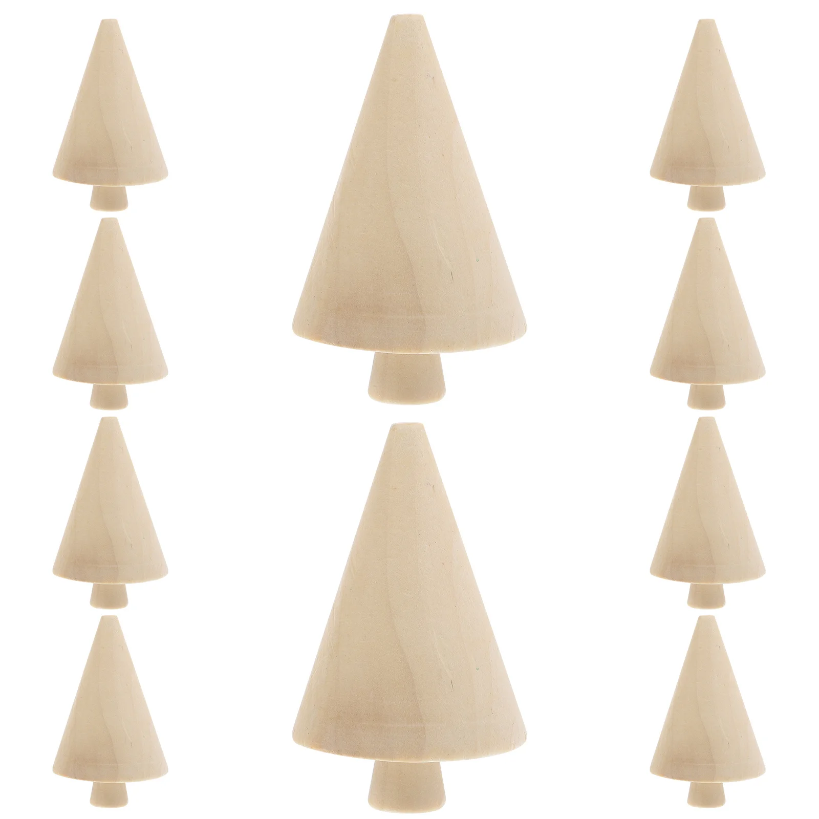 

10Pcs Unfinished Wooden Tree Decorations Small Paintable Figurines for Indoor Outdoor Display Trees for Crafts