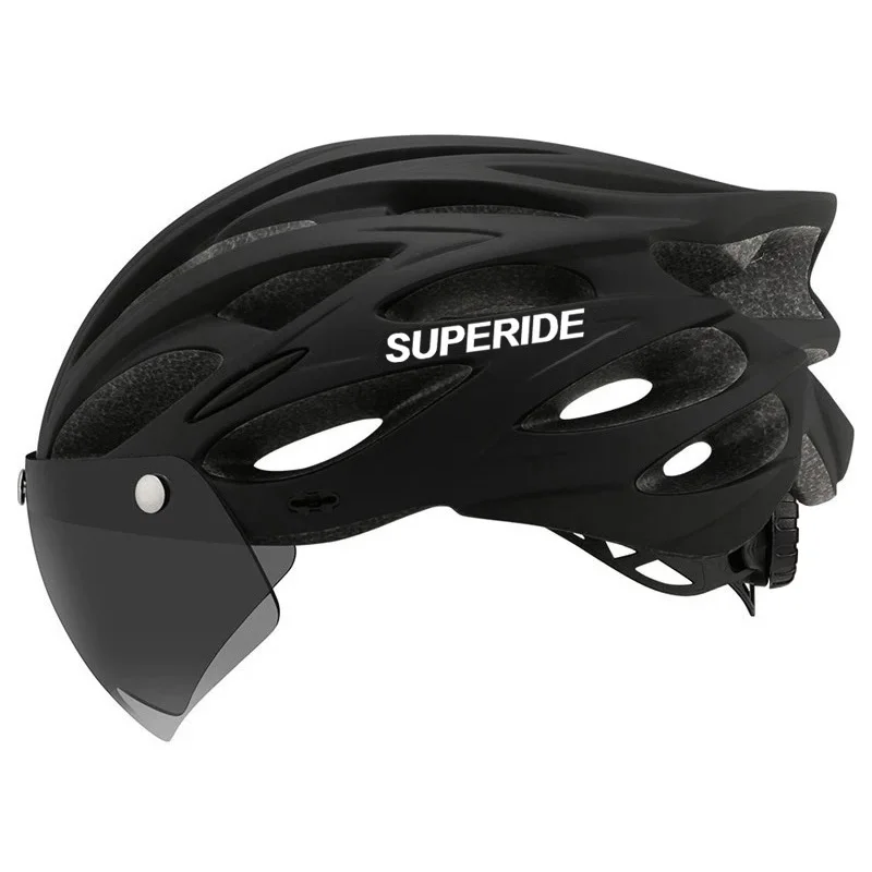 SUPERIDE Ultraleichter Fahrradhelm mit magnetischen Googles und Sonnenblende für Herren und Damen, In-Mold-Rennrad, MTB-Fahrradhelm