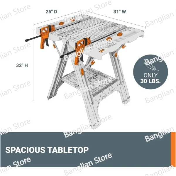 Imagem -03 - Worx-mesa de Trabalho en Pégaso Portátil Tampo de Mesa