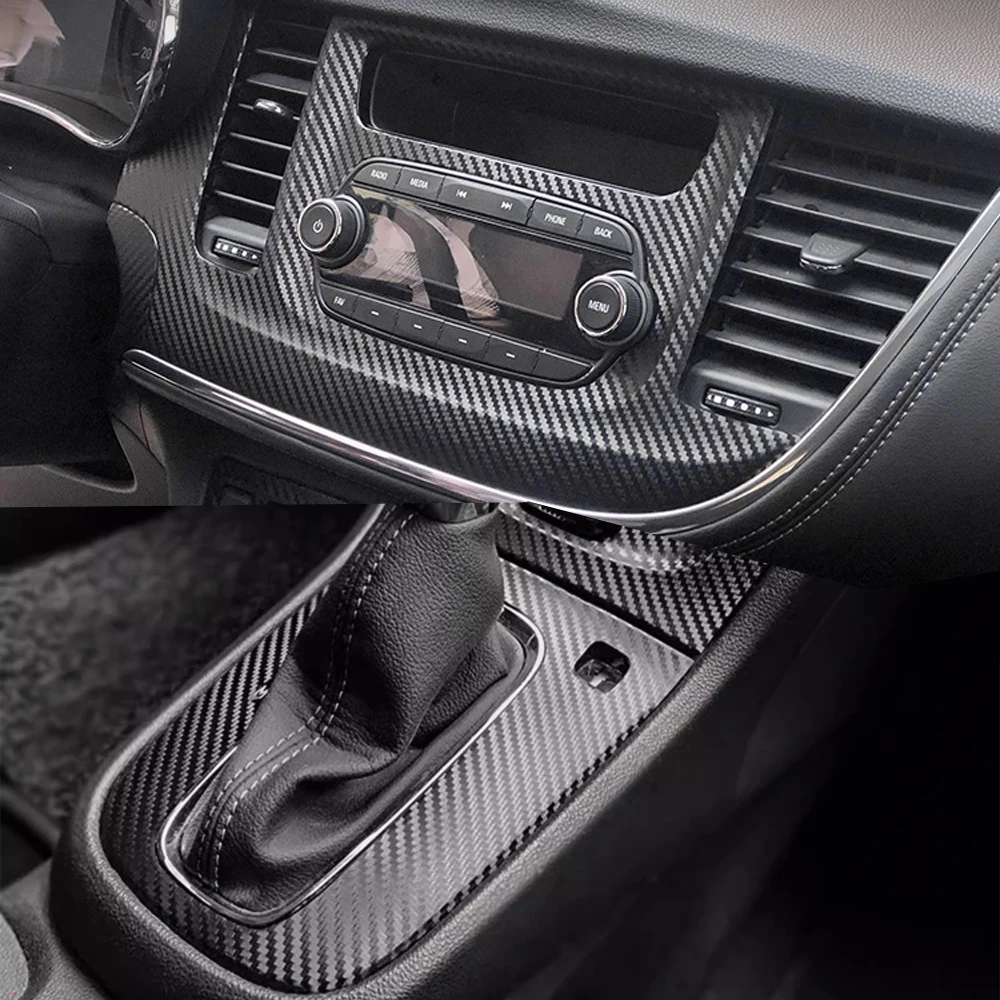 

For Buick Encore 2016-2019 Interior Central Control Panel Door Handle 5D Carbon Fiber Stickers Decals Car styling Accessorie