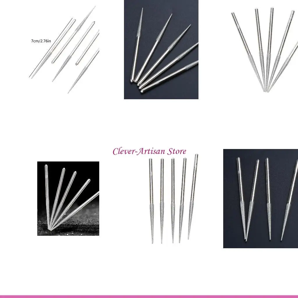 e06b 5pcs 3mm 미니 드릴 다이아몬드 갈기 바늘 조각을위한 다이아몬드 연마 유리 드릴 비트 비트 생크 연삭 막대