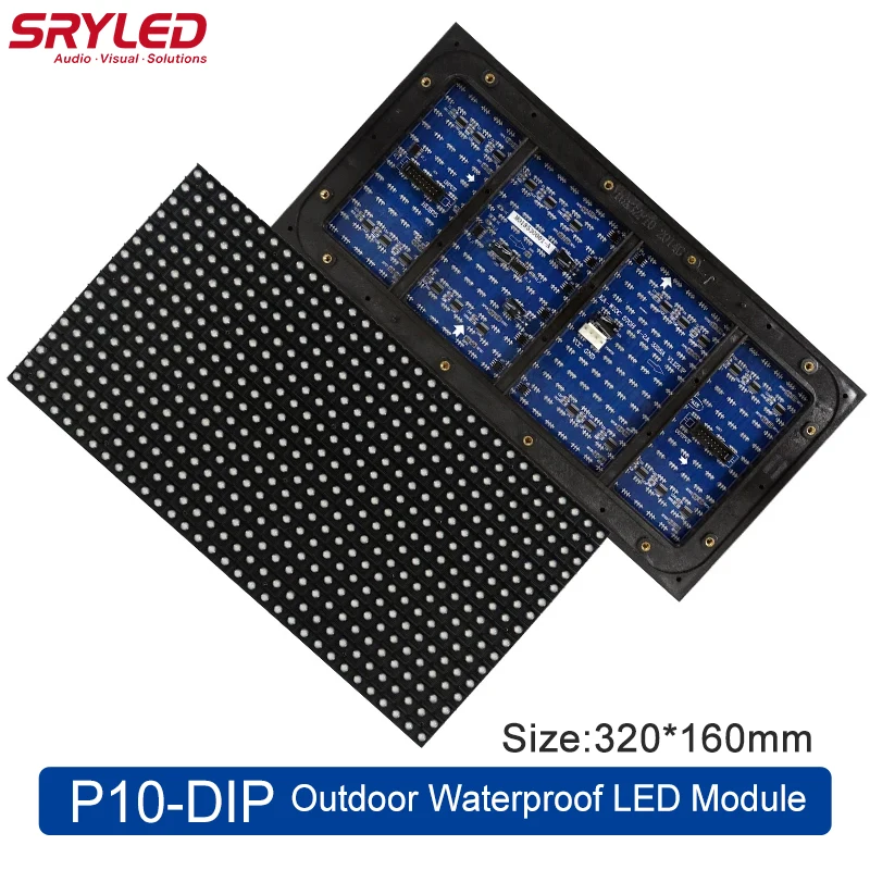 LED Matrix Panel Module Outdoor P10-DIP 320×160mm RGB DIP-570 HD TV Screen Pantalla For Wedding Party Led Pixel Display Module