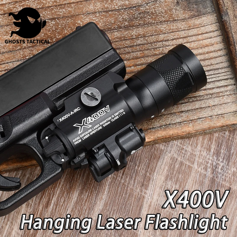 WADSN Surefir X400 X400V LED Strobe Red Laser Hanging Flashlight For Airsoft Scout Weapon Pistol Gun Hunting Light Lighting