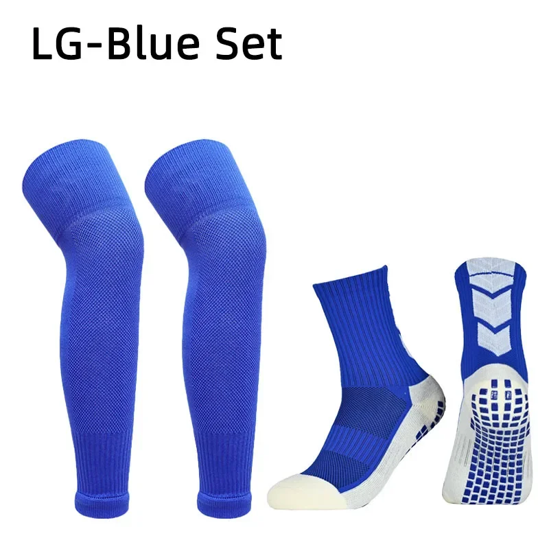 Non Slip Soccer Socks Adults Kids Style Elasticity Legging Cover Over Knee Outdoor Football Shin Guards Sports Protection Gear