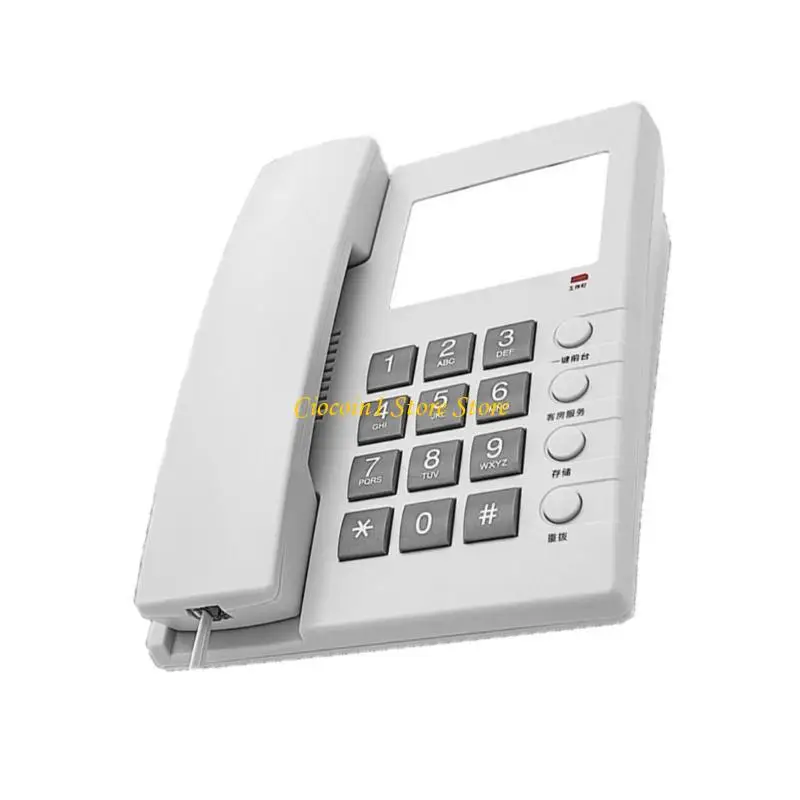 A3PC Corded Landline Wall Mount Hotel Telephone with Large Buttons for Easy Use