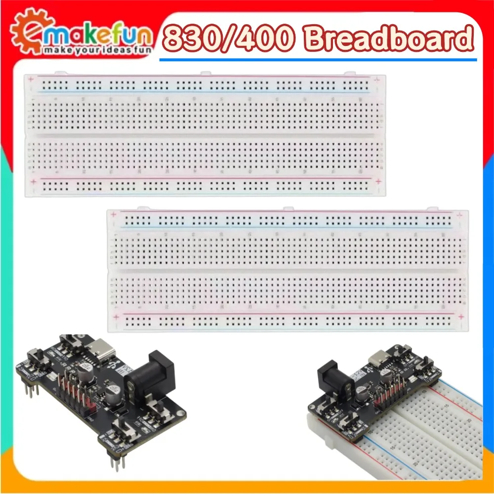 Universal Prototype Breadboard 400 830 Points Solderless PCB Bread Board Jumper Wires Cable Board DIY Dupont Wire for Arduino
