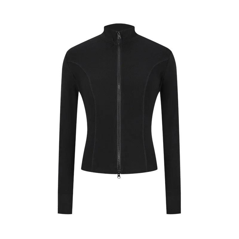 Cardigan à col Semi-haut pour fille américaine, sport, Fitness, Yoga, amincissant, manteau taille serrée, haut pour femme