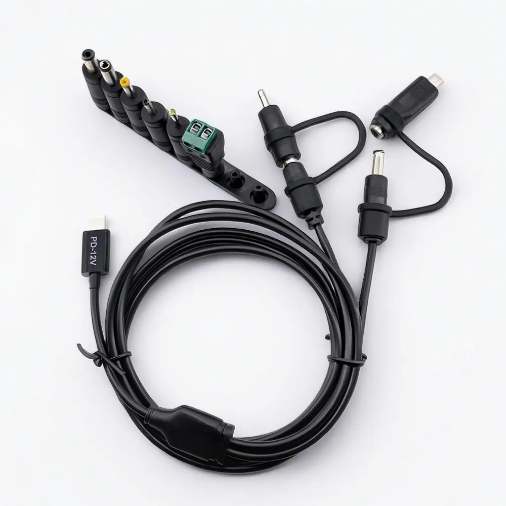 Neue 2 Dual DC zu Typ C USB C PD 12 V 3A 5,5x2,1mm 2,5 Netzteil Kabel für Wireless Router LED Streifen Lautsprecher CCTV Kamera – Detail 8