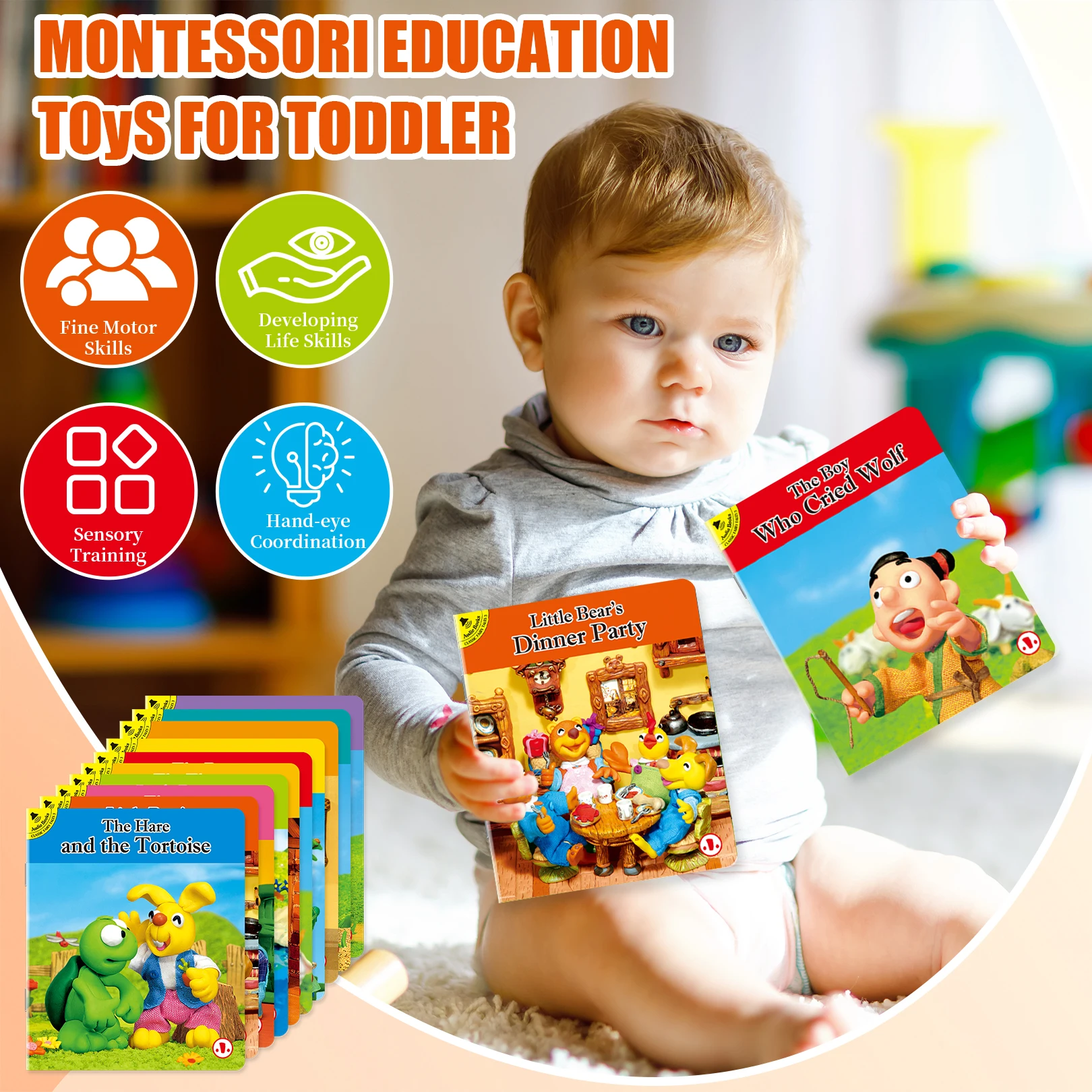 1 комплект из 10 детских английских книг с рассказами на ночь, 3 книжки с рассказами для короткого чтения, подходящие для детского чтения в качестве подарка для детей