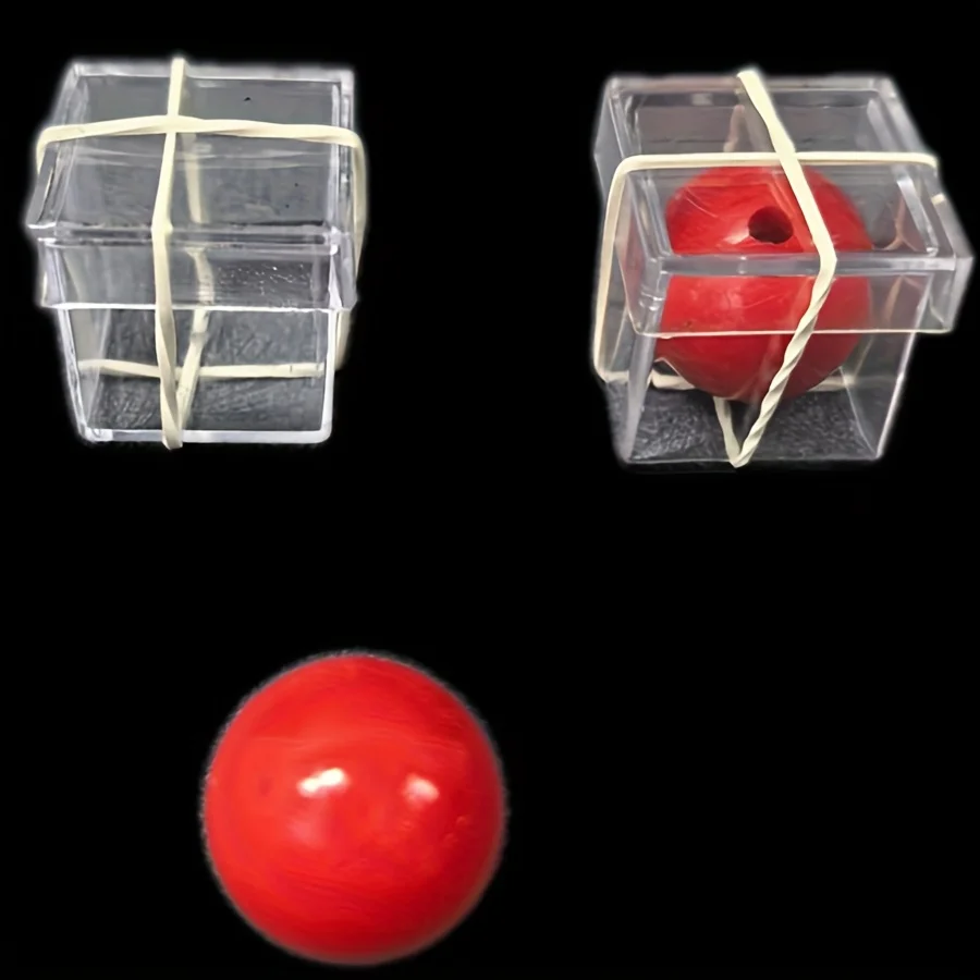 [Zaubertrick, Red Ball Illusion] Red Ball Penetration Illusion Zaubertrick mit transparenter Box |   Close-Up Magic Prop für Hallow