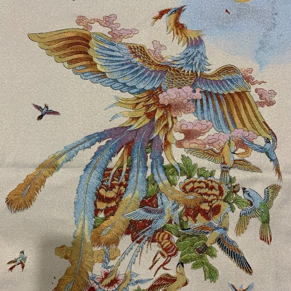 Old Chinese Silk Embroidery Phoenix and Peony Tapestry embroidery
