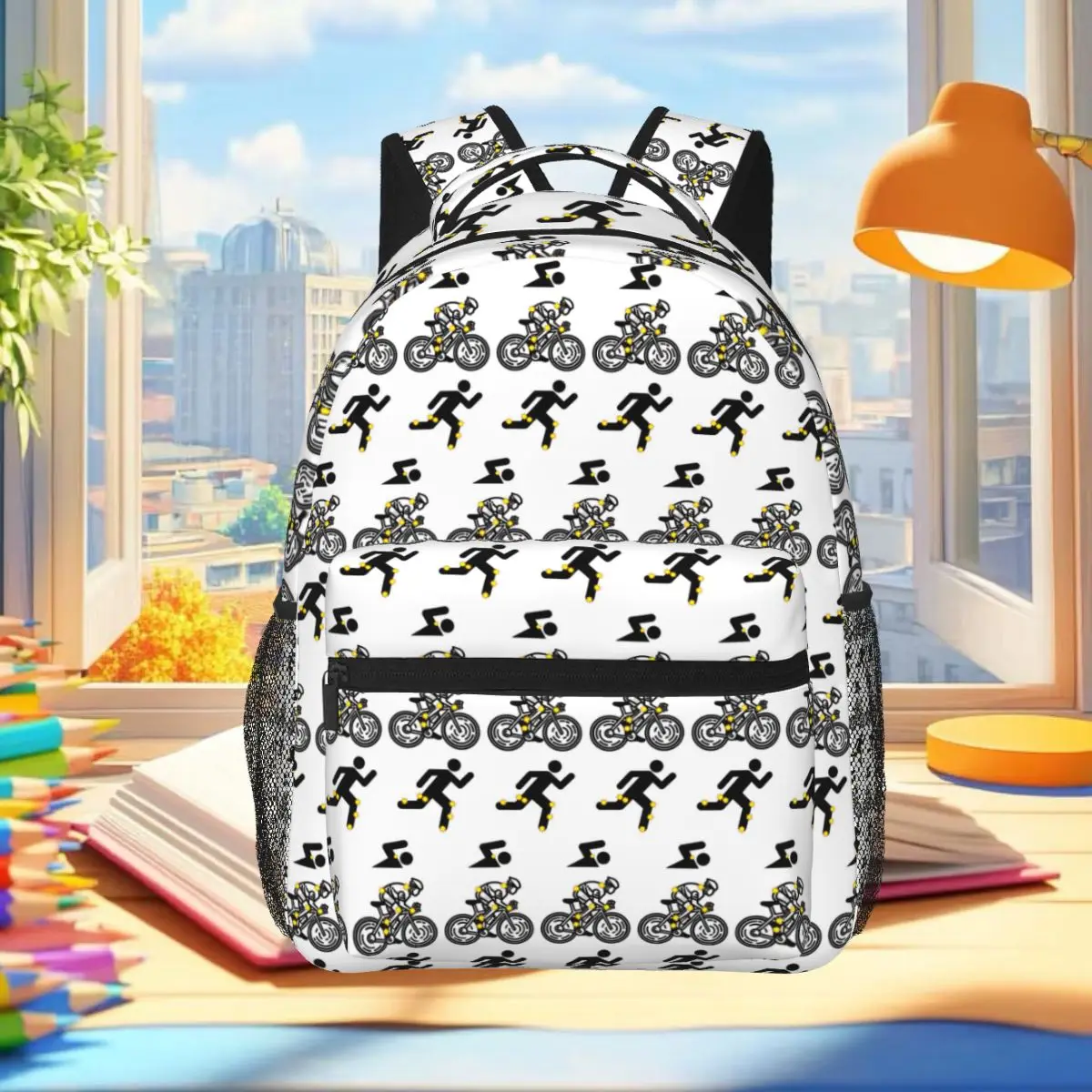 Triathlon Swimming Cycling Running Backpack Student Boys Girls BookBag Children School Bag Computer Shoulder Bags for Men Women