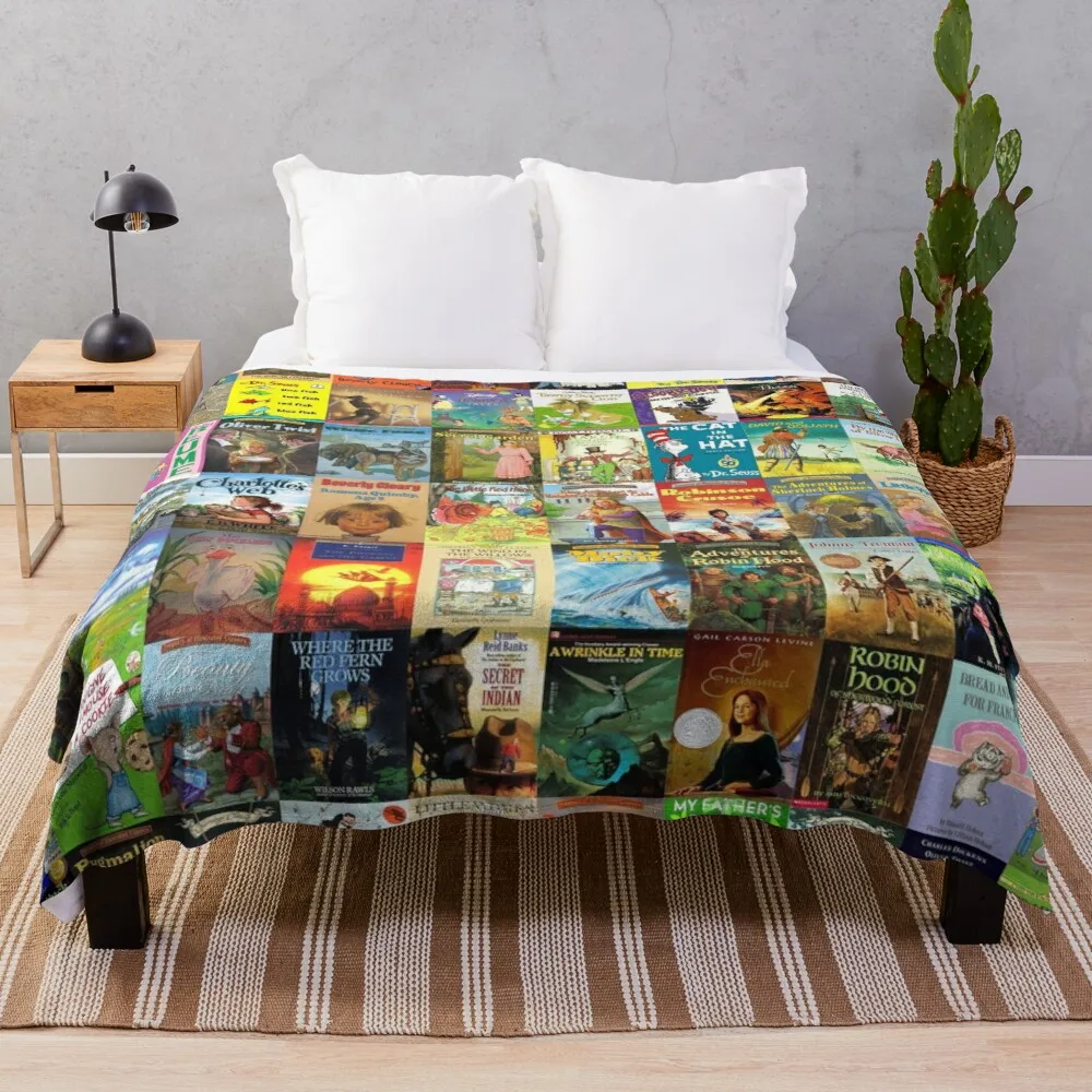 

Children's Books Throw Blanket Fashion Sofa Blankets Blanket For Travel Light Flannel Fabric