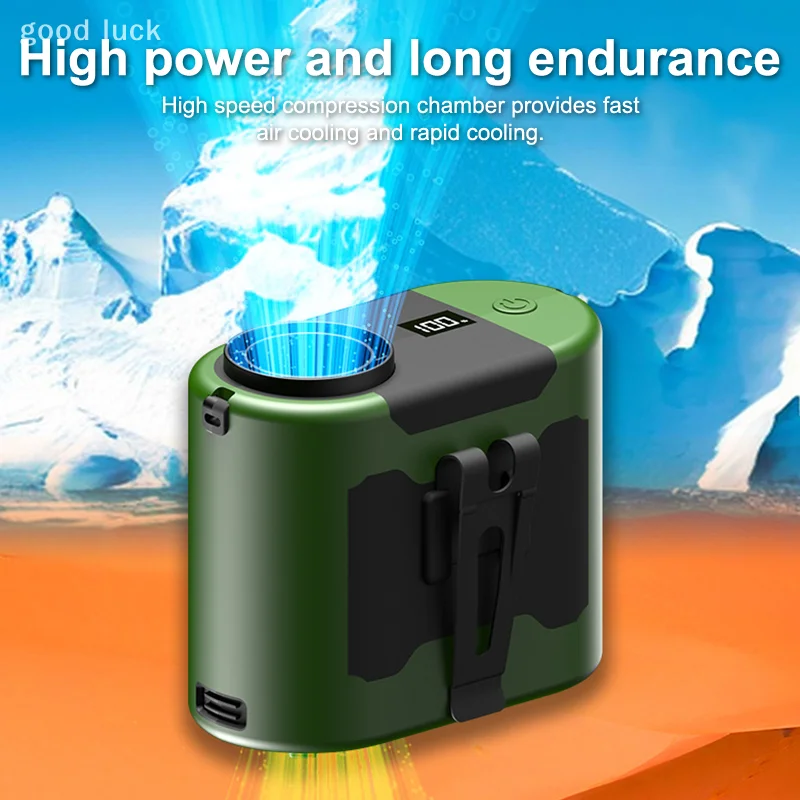 Ventilador de cintura portátil, ventilador recargable para acampar al aire libre de larga duración y alta potencia con batería de 10000/20000mAh